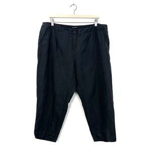 Eileen Fisher | Charcoal‎ Grey 100% Organic Linen Cropped Pants Size L